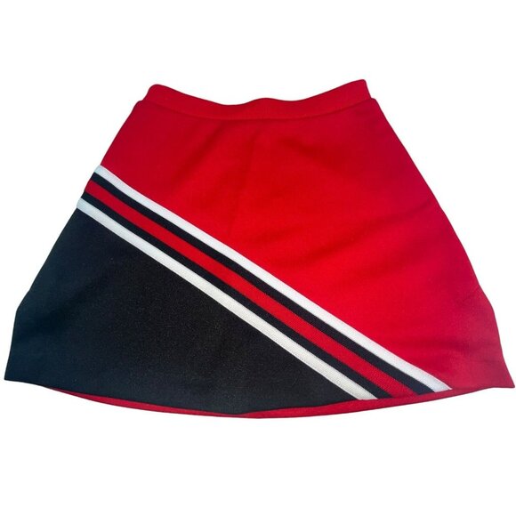 NEW Youth REDHAWKS Cheerleader Uniform Outfit Costume 30" TOP Elastic Skirt RWB - Picture 5 of 7